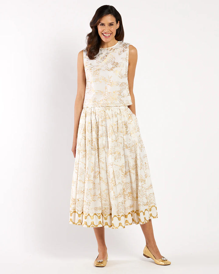 Jude Connally Gretel Top Cotton Voile in Toile White Gold