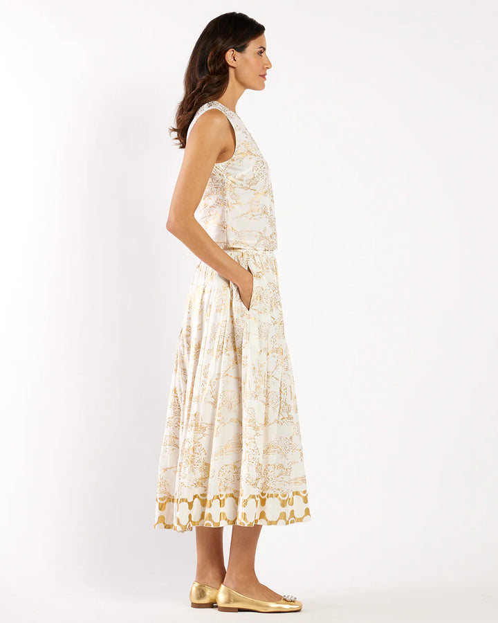 Jude Connally Gretel Top Cotton Voile in Toile White Gold
