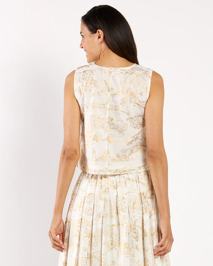Jude Connally Gretel Top Cotton Voile in Toile White Gold