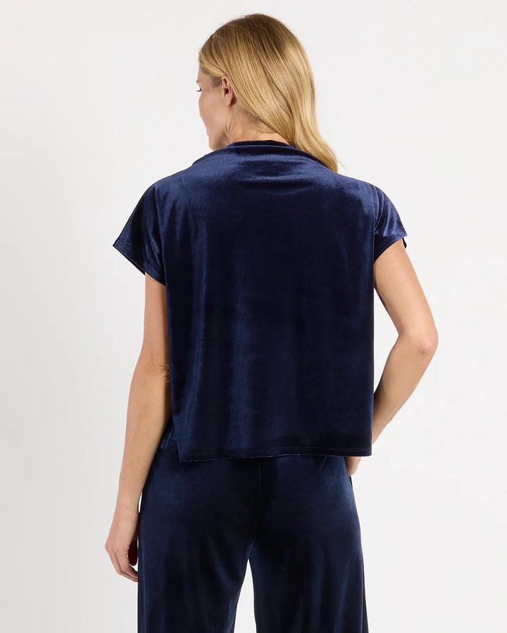Jude Connally Tillie Top Stretch Velvet in Navy