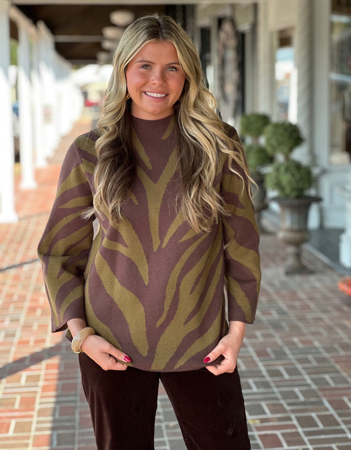 Keep Me In The Loop Olive Sweater