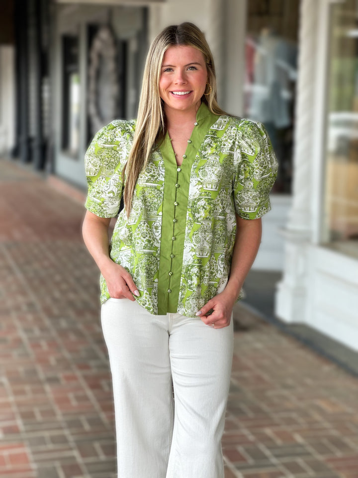 Printed Lime Top