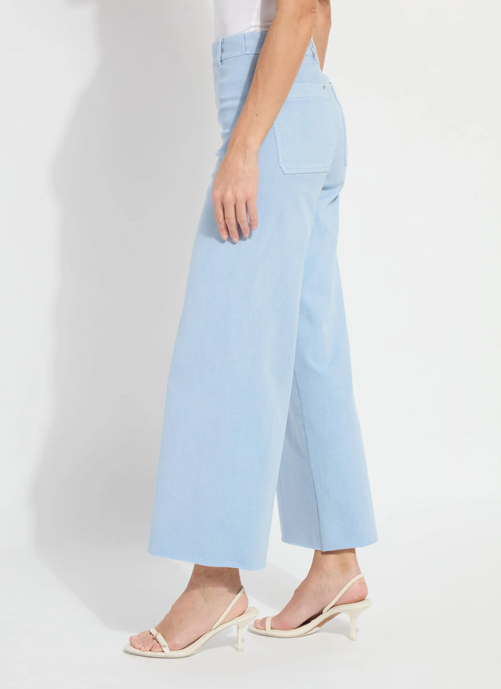 Lysse Erin Wide Leg Denim in Antique Wash Chalk Blue