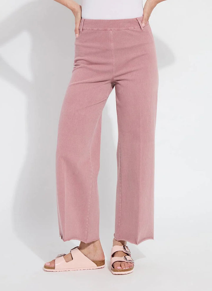 Lysse Erin Hi Waist Wide Leg Denim Pant (28" Inseam) in  Antique Wash Mauve
