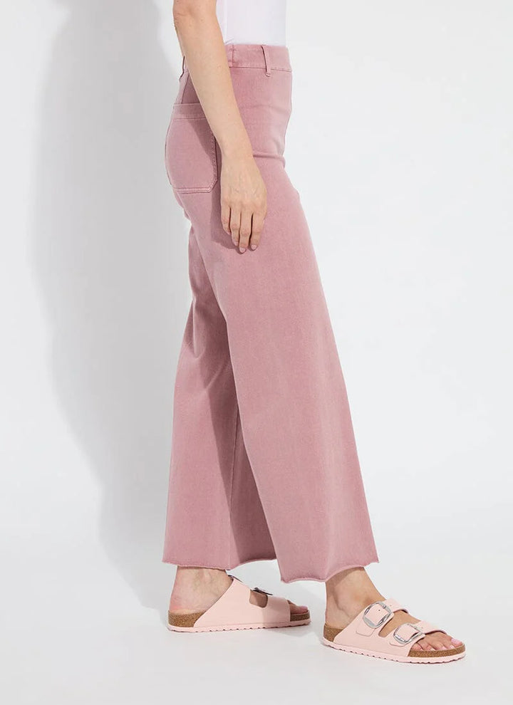 Lysse Erin Hi Waist Wide Leg Denim Pant (28" Inseam) in  Antique Wash Mauve
