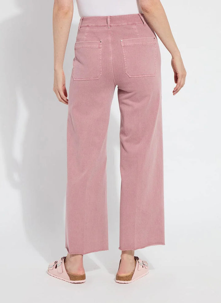 Lysse Erin Hi Waist Wide Leg Denim Pant (28" Inseam) in  Antique Wash Mauve
