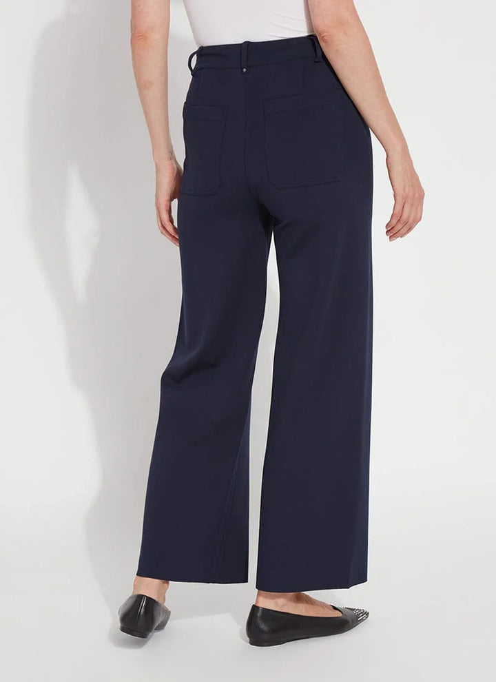 Lysse Erin Wide Leg Ponte Pant (28" Inseam) in True Navy