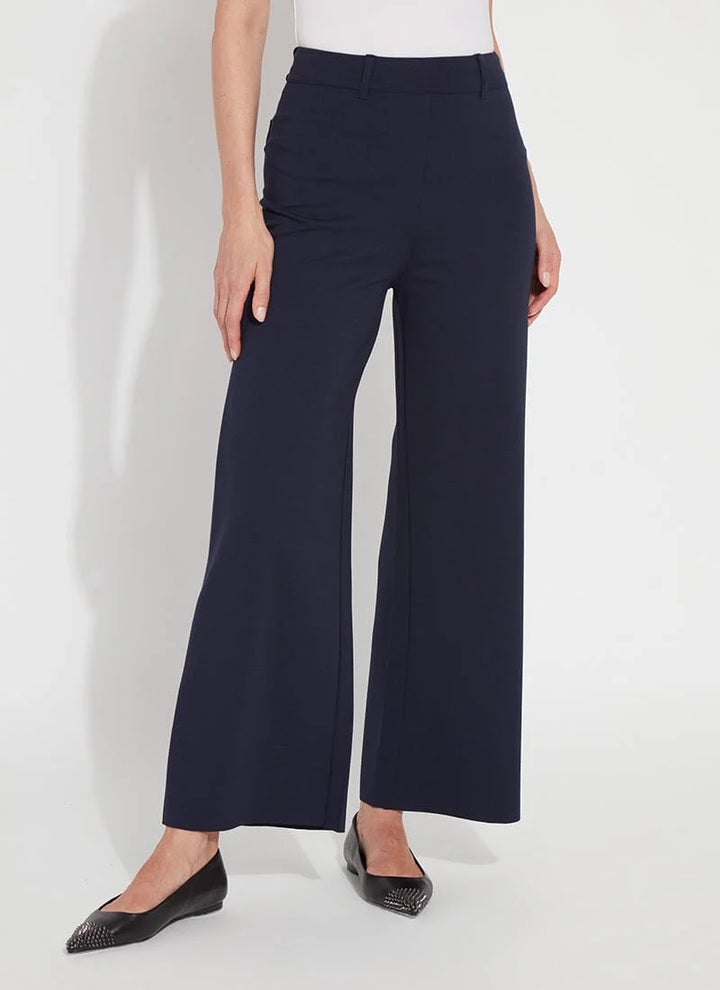 Lysse Erin Wide Leg Ponte Pant (28" Inseam) in True Navy
