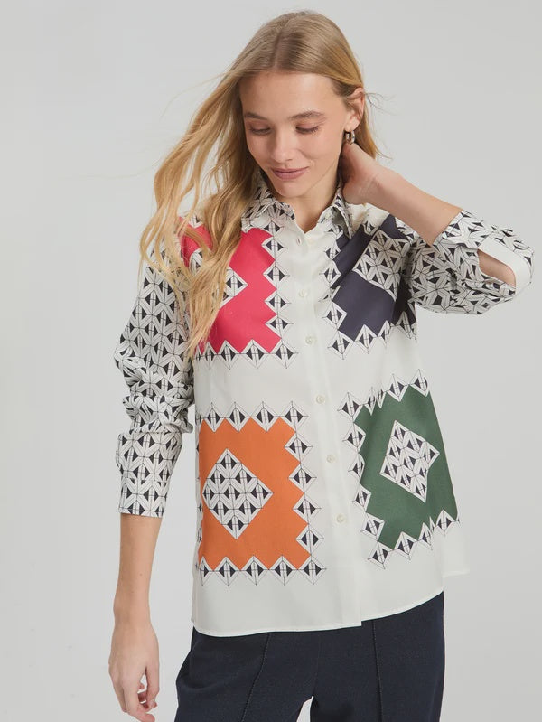 Vilagallo Multicolor Geometric Top