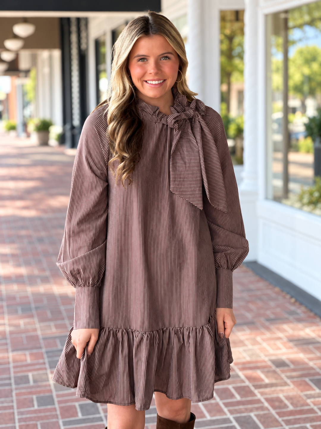 So They Say Brown Mini Dress