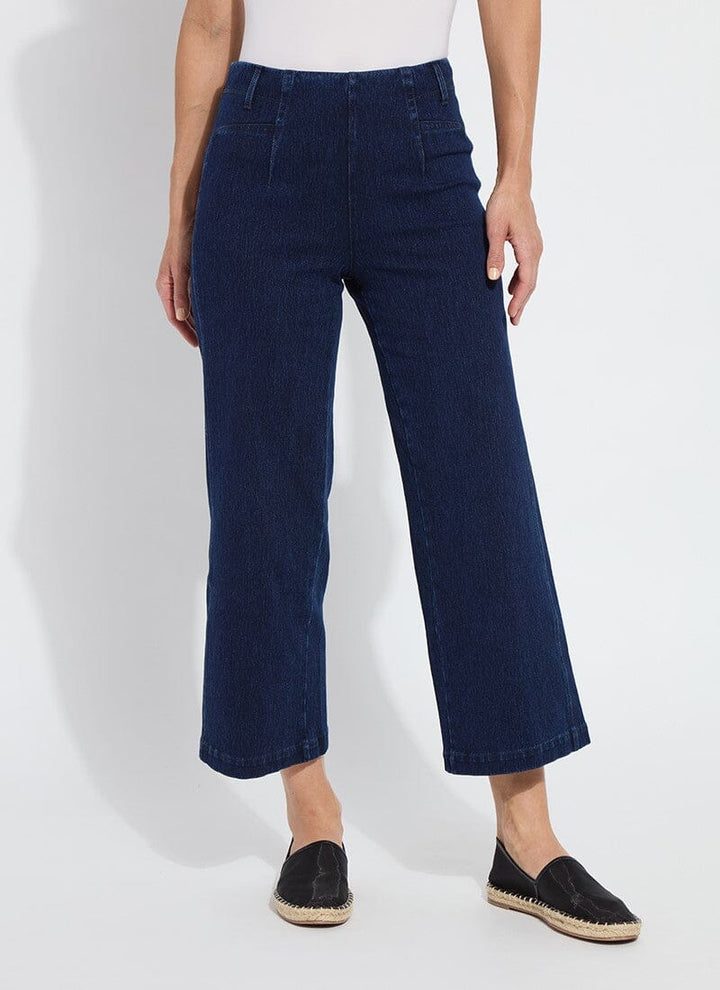 Lysse Layton Wide Leg Crop Pant (26" Inseam) in Dark Indigo