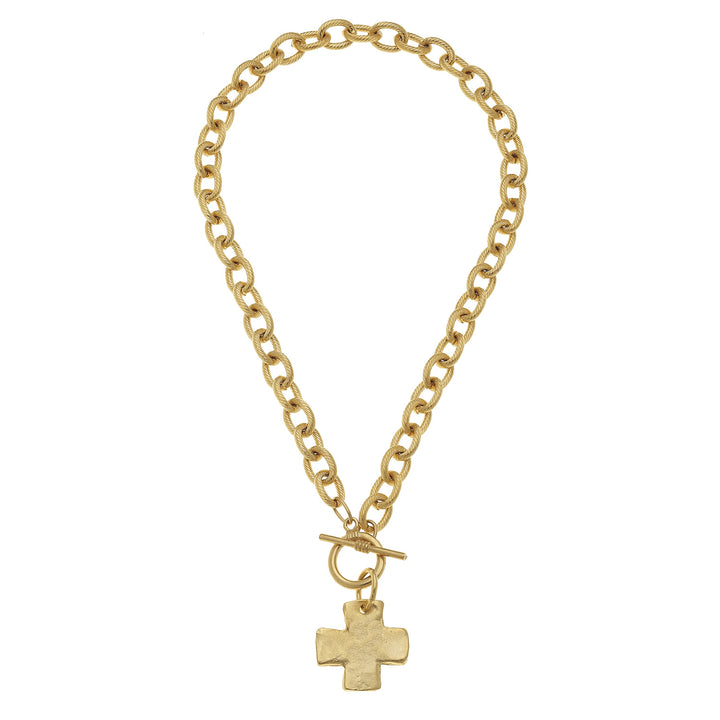 Susan Shaw Gold Chain Cross Necklace