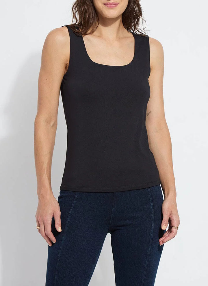Lysse Evie Scoop Neck Tank in Black