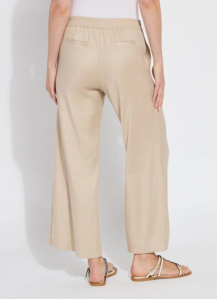 Lysse Nixie Drawstring Linen Wide Leg Pant in Linen