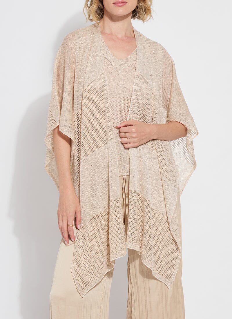 Lysse Riva Mesh Sequin Shrug in Chablis Sequins