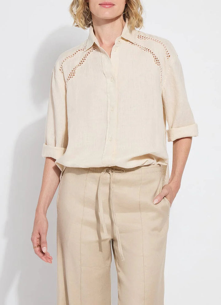 Lysse Roxanna Embroidered Shirt in Sailcloth