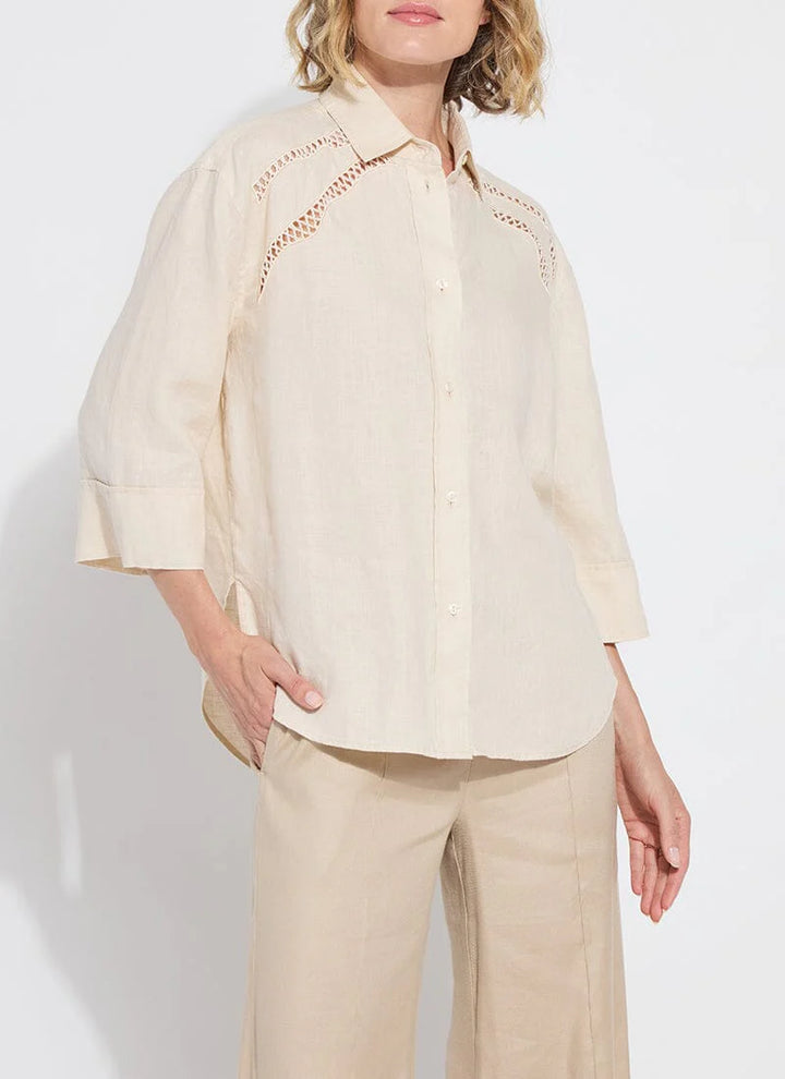 Lysse Roxanna Embroidered Shirt in Sailcloth