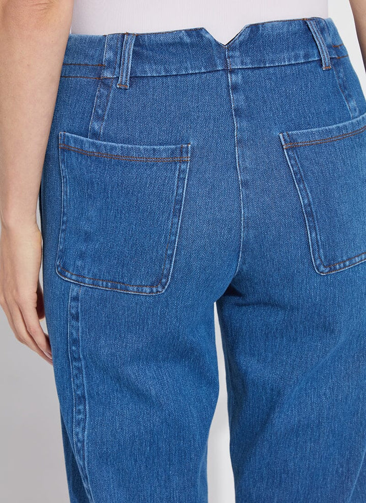 Lysse Winslet Cuffed Barrel Crop Denim Jean in Mid Wash