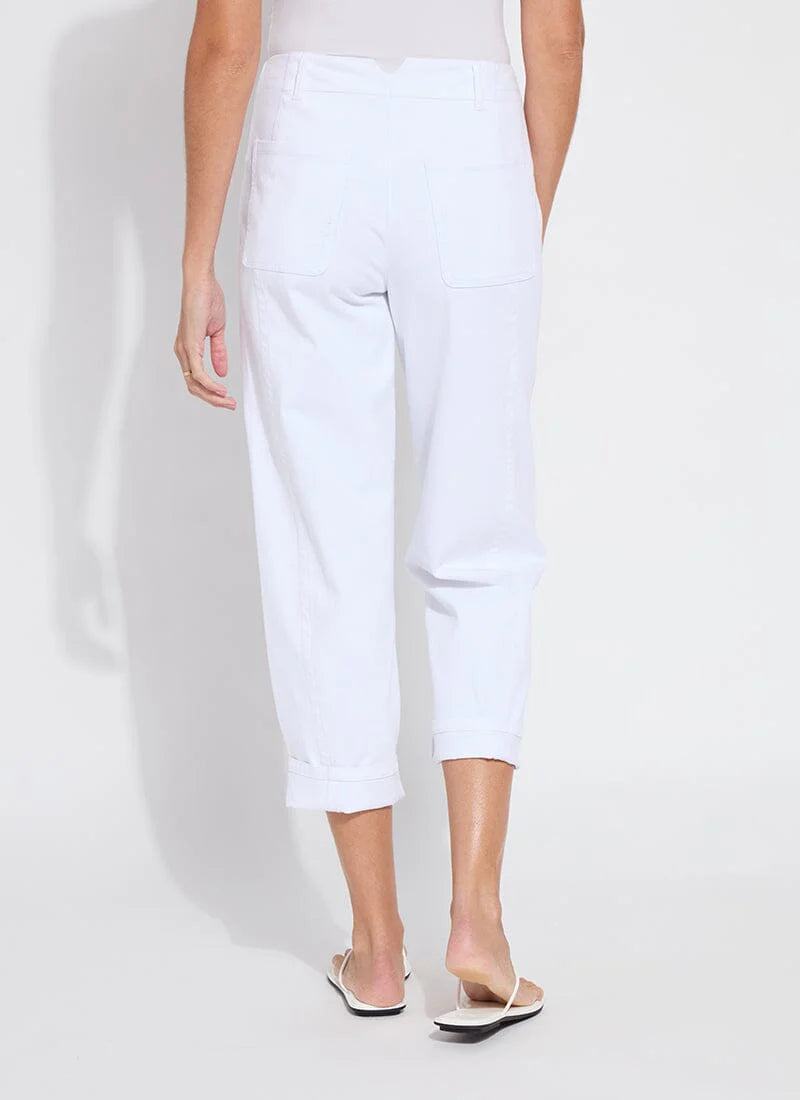 Lysse Winslet Cuffed Barrel Crop Denim Jean in White