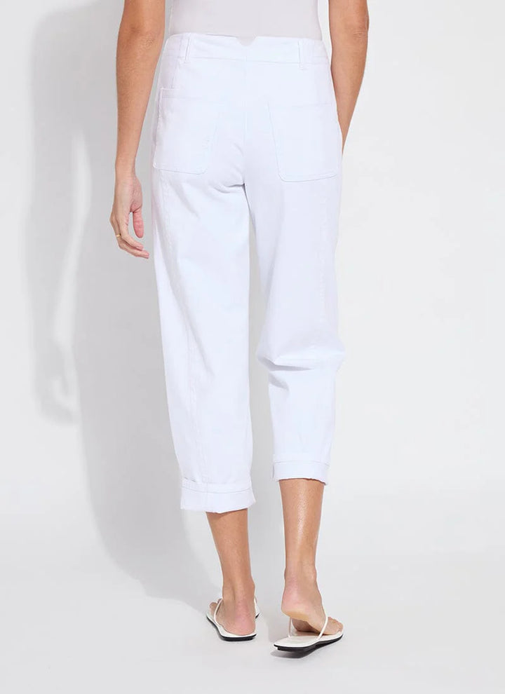 Lysse Winslet Cuffed Barrel Crop Denim Jean in White