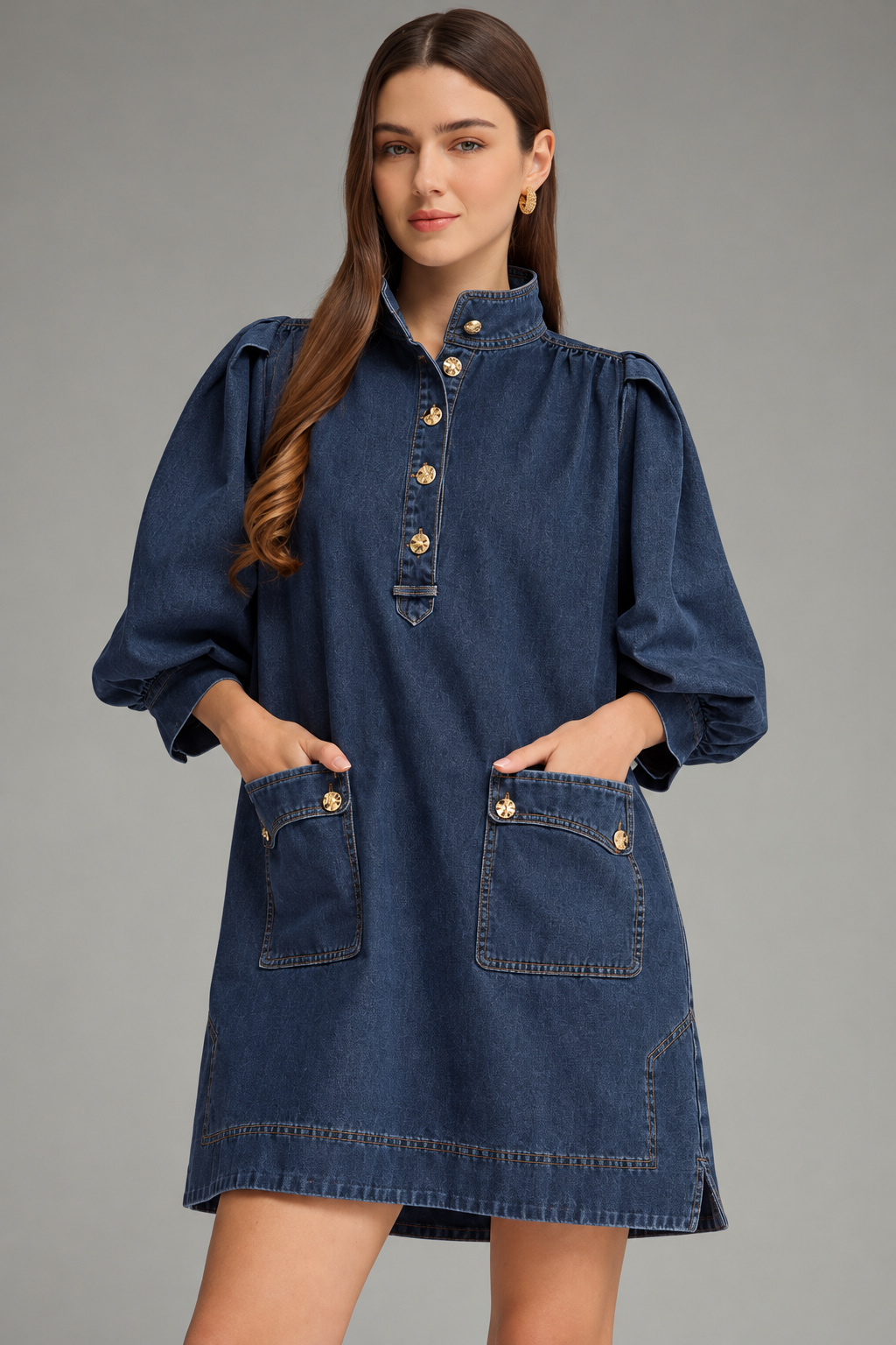 Dark Denim Mini Blue Dress