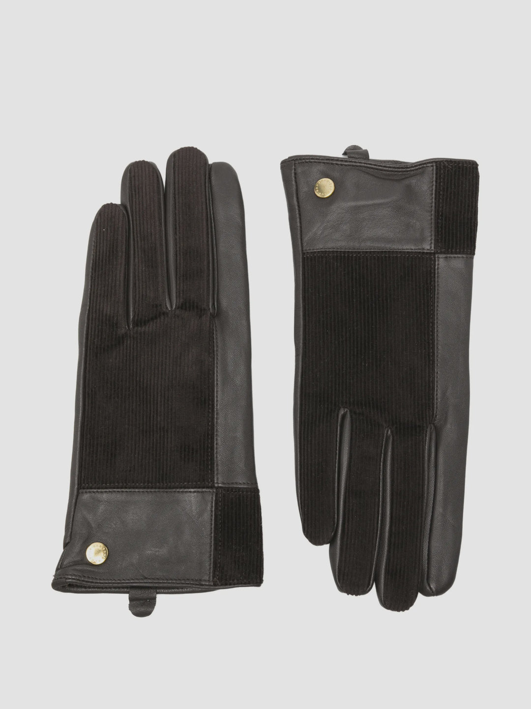 Barbour Dunswell Leather Patchwork Gloves in Brown
