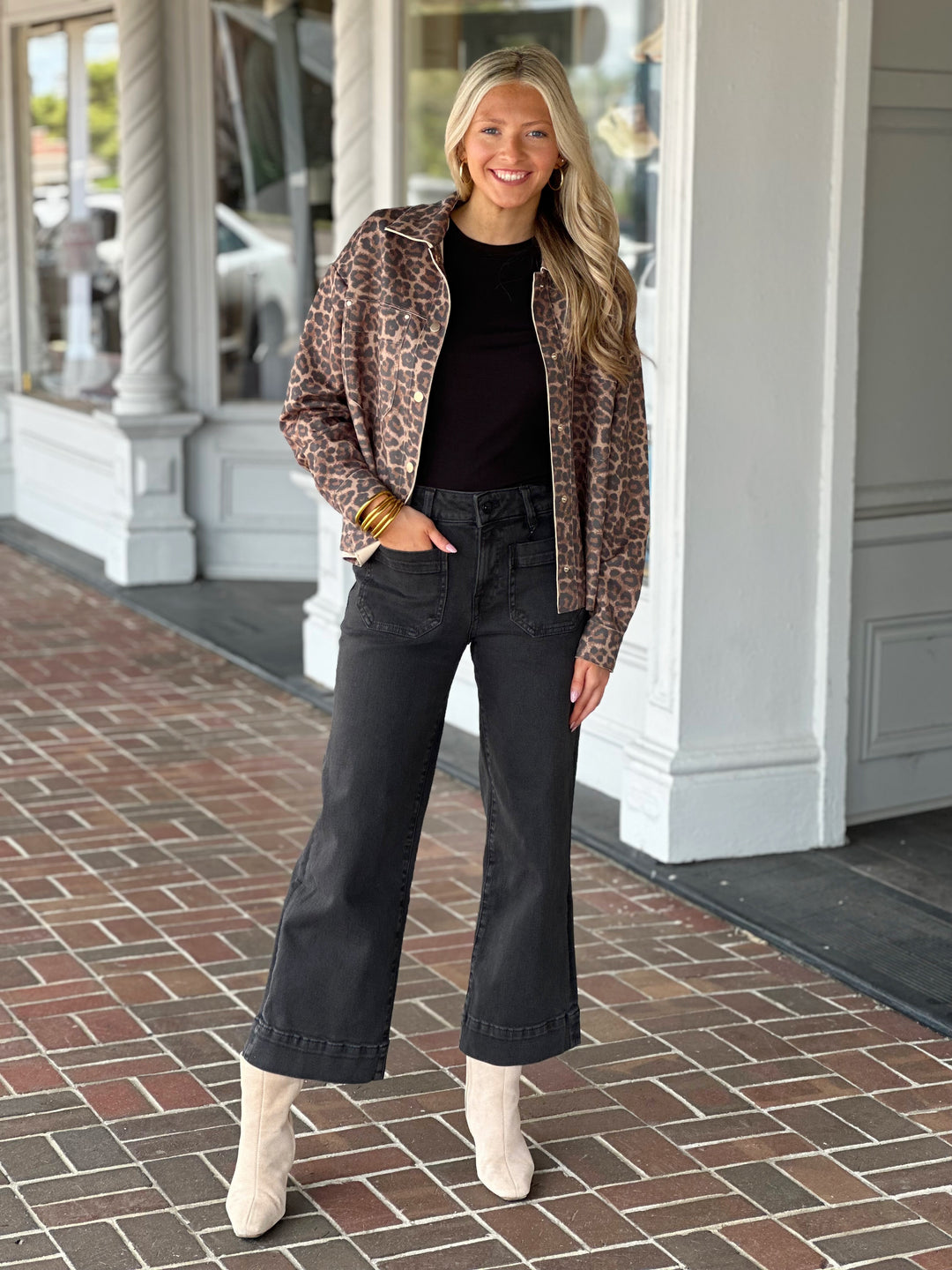 Charlie B Leopard Printed Jacket