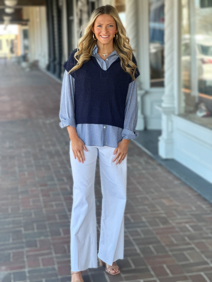 In The Breeze Navy Sweater