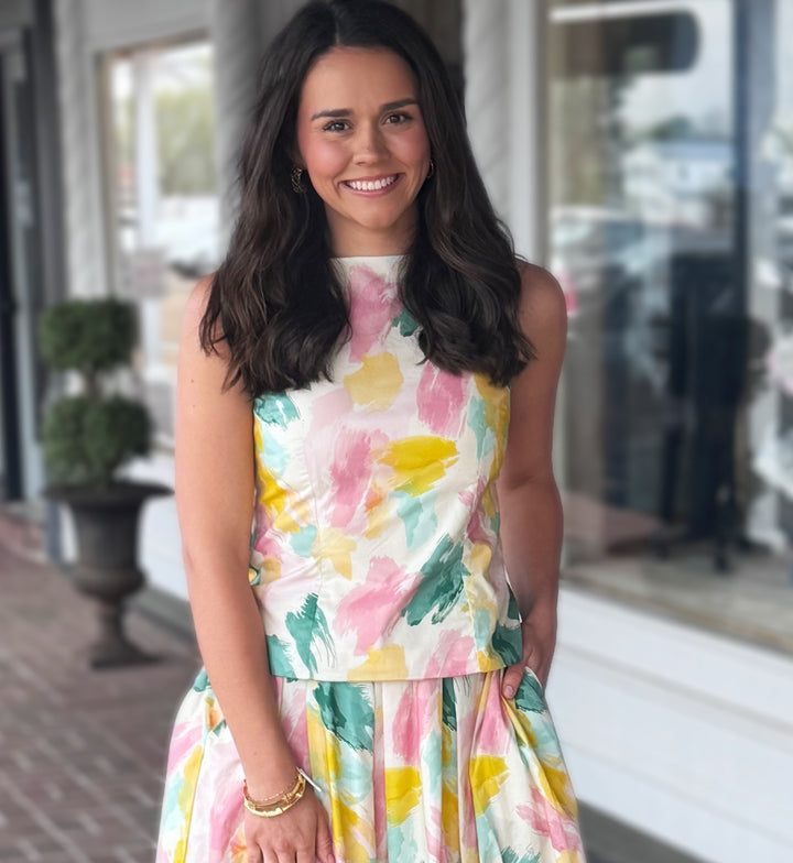 Watercolor Sleeveless Top in Multi