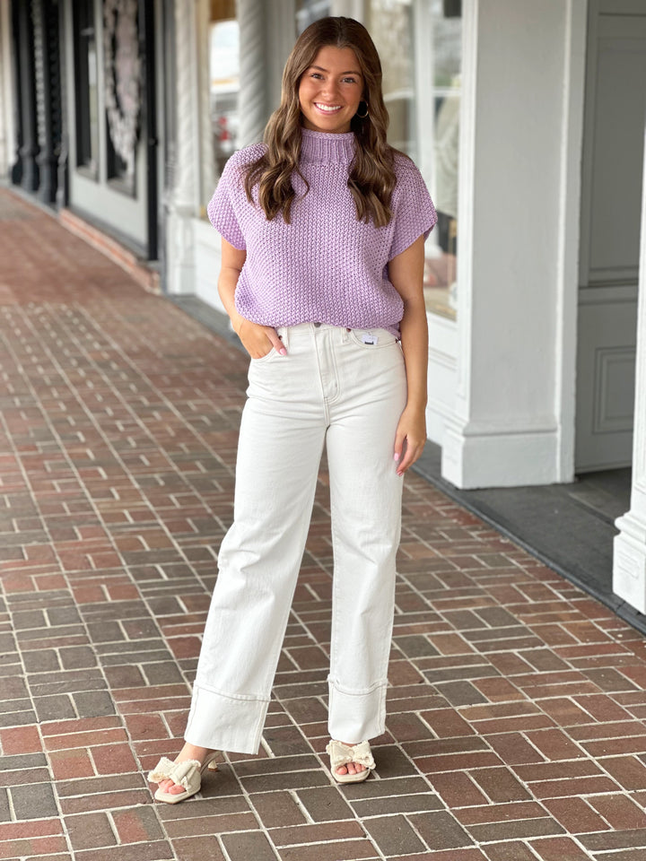 Straight From The Heart Lilac Sweater