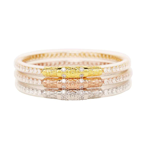 BuDhaGirl Three Queens All Weather Bangles in Clear Crystal