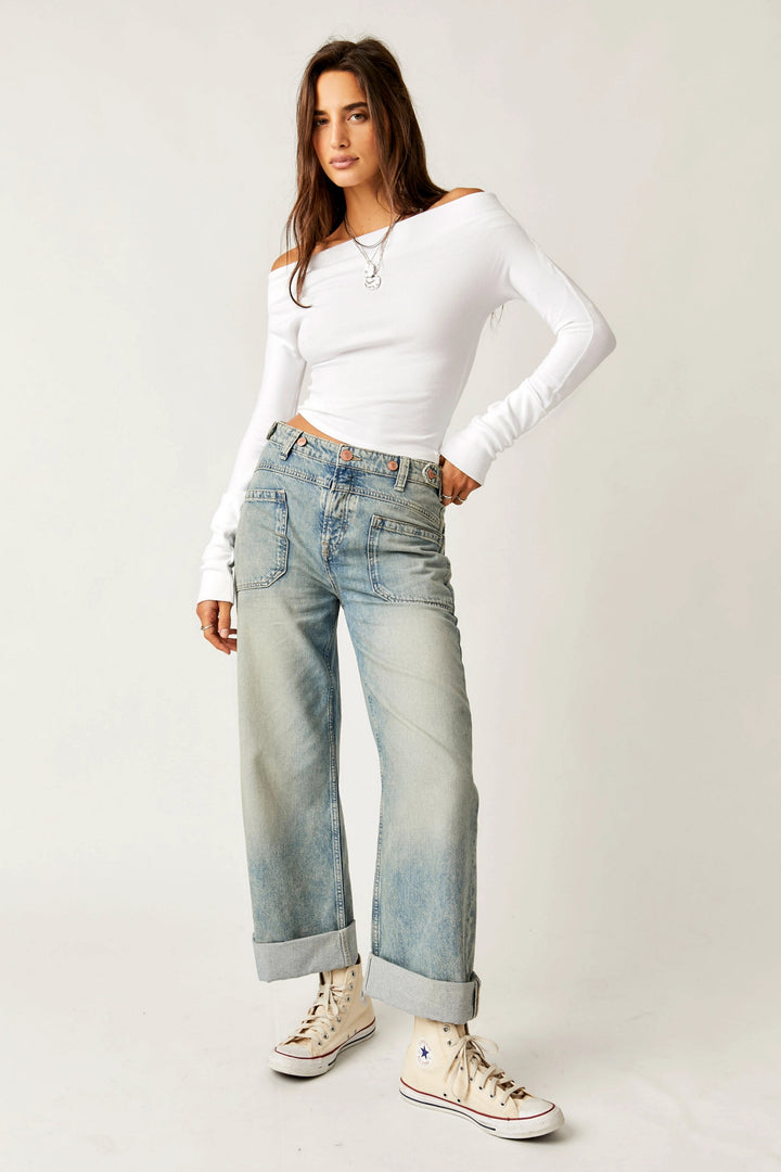 Free People Palmer Cuffed Jean in La La Land