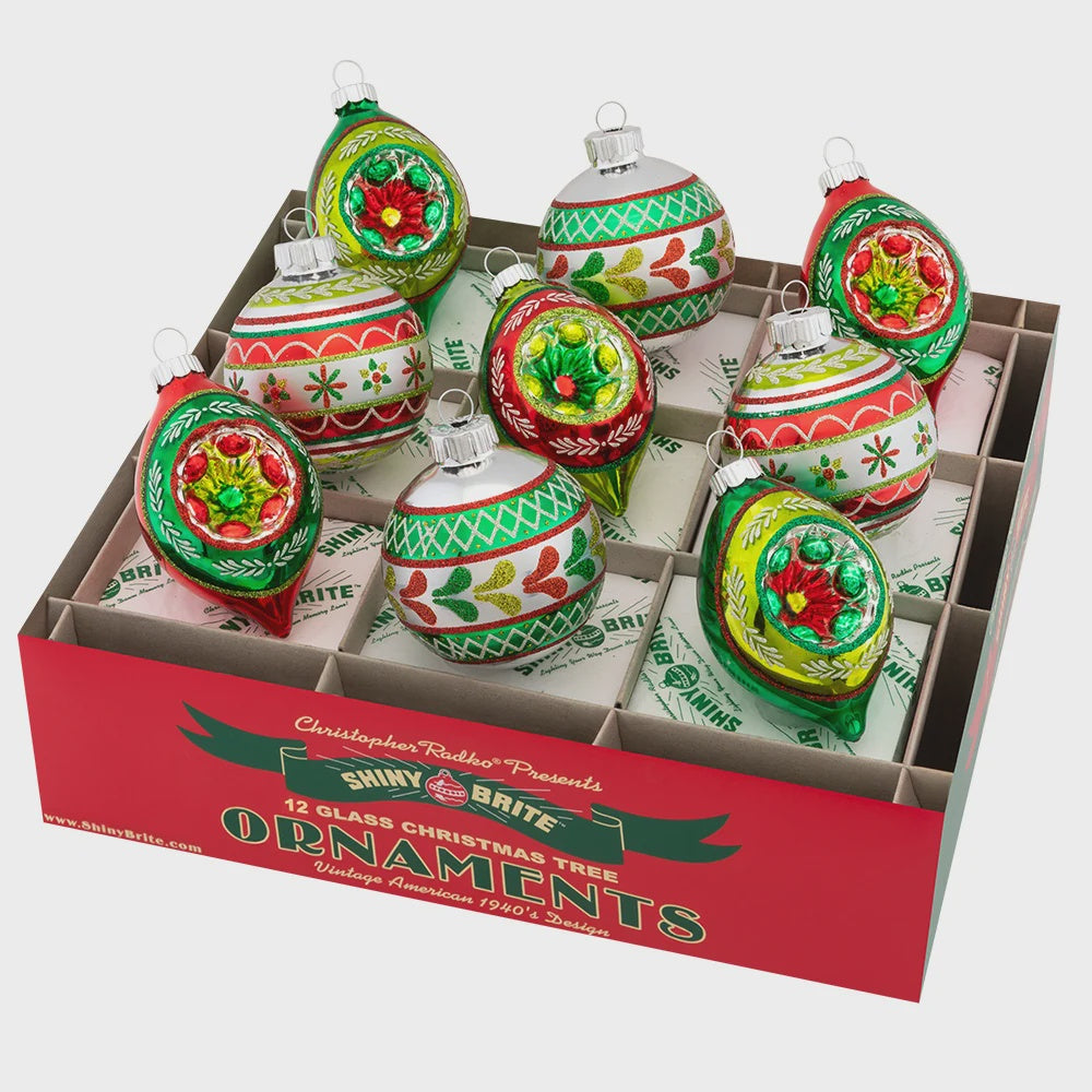 Christopher Radko Holiday Splendor 9 Count 2.5" Decorated Rounds & Reflector Tulips