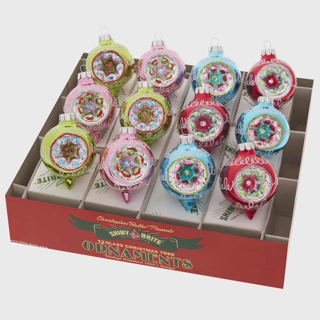 Christopher Radko Festive Fete 12 Count 1.75" Decorated Reflector Rounds Ornaments