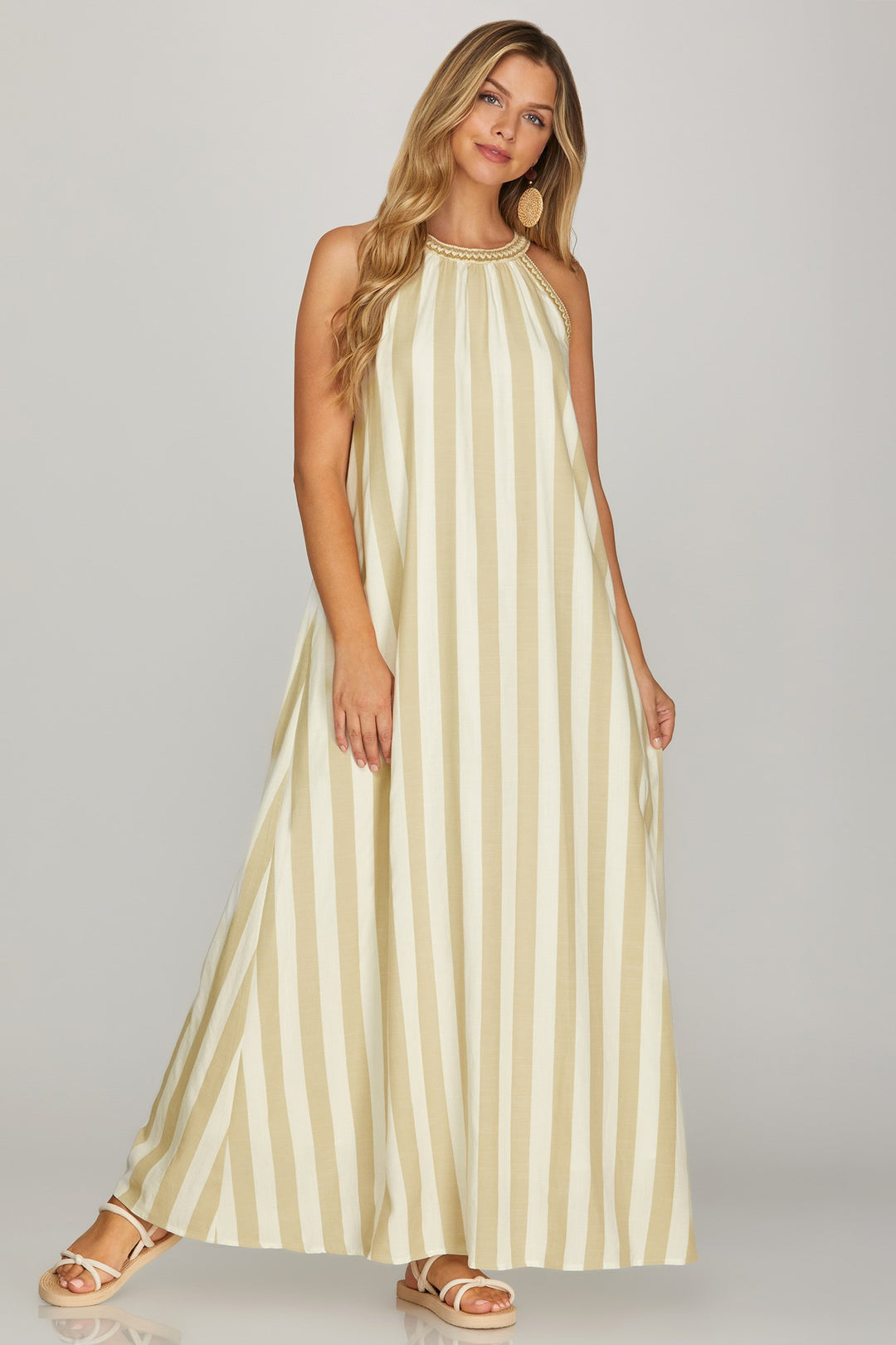 Halter Dress in Taupe