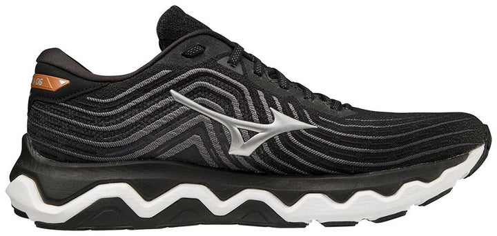 Men's Mizuno Wave Horizon 6 Wide Running Shoe in Black-Silver