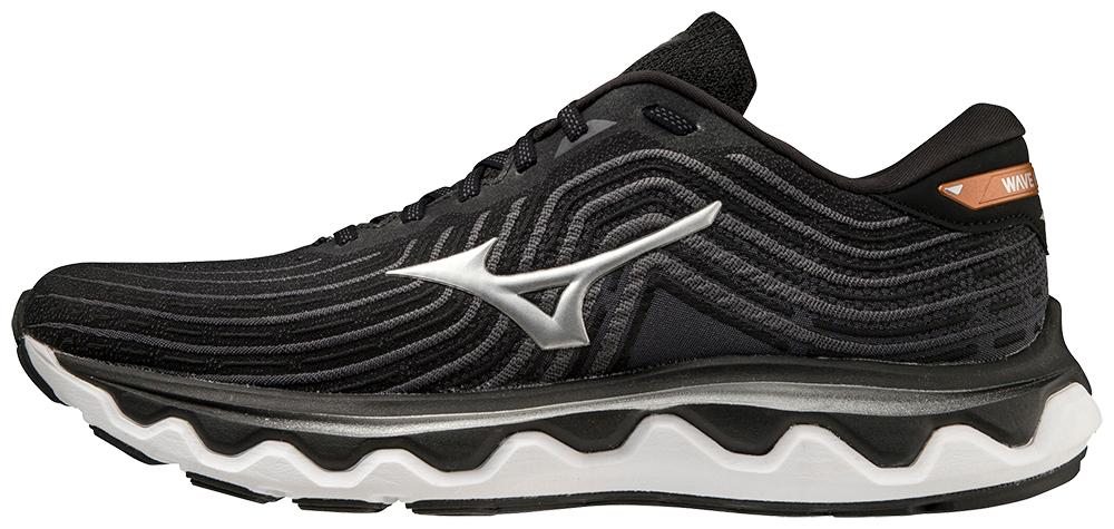 Men's Mizuno Wave Horizon 6 Wide Running Shoe in Black-Silver