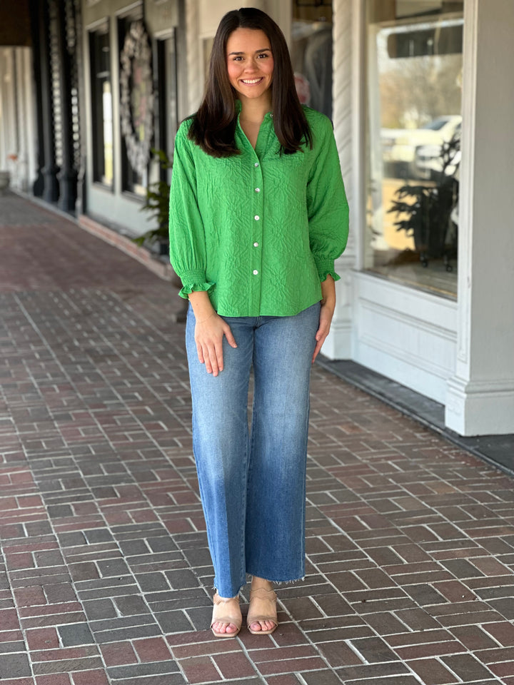 Finley Fiona Top in Kelly Green