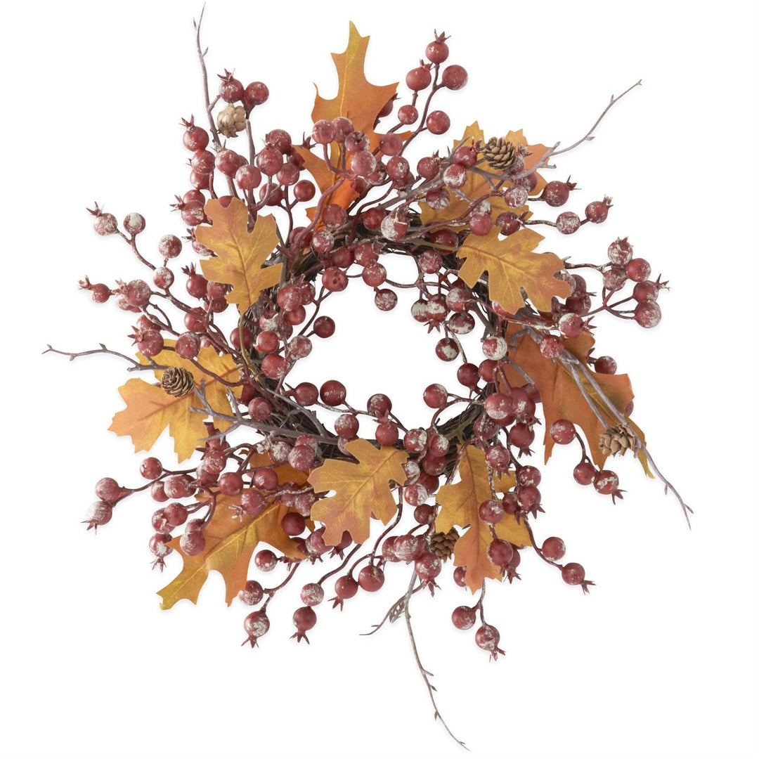 14 Inch Rosehip Twig & Pinecone Candle Ring