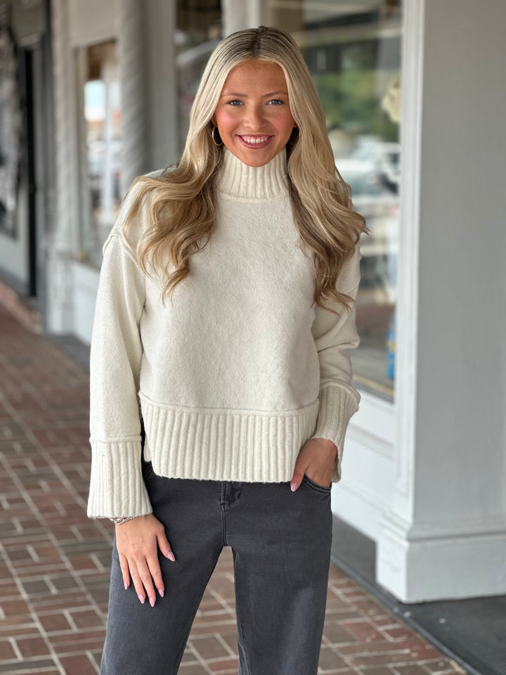 The Thalia Turtleneck Sweater in Ivory