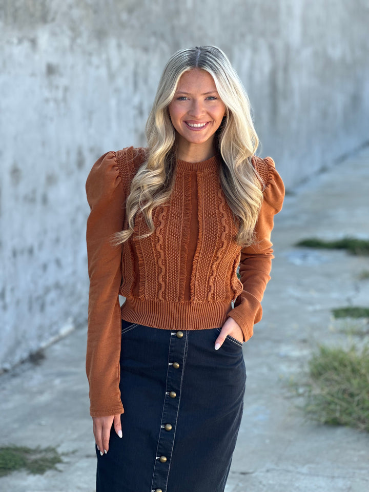 Love The Label Liv Knit Pullover in Caramel