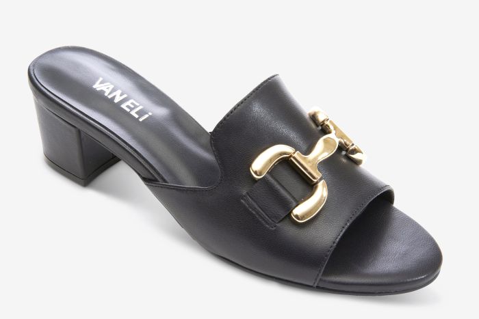 Vaneli Oksana Heeled Sandal in Black Nappa