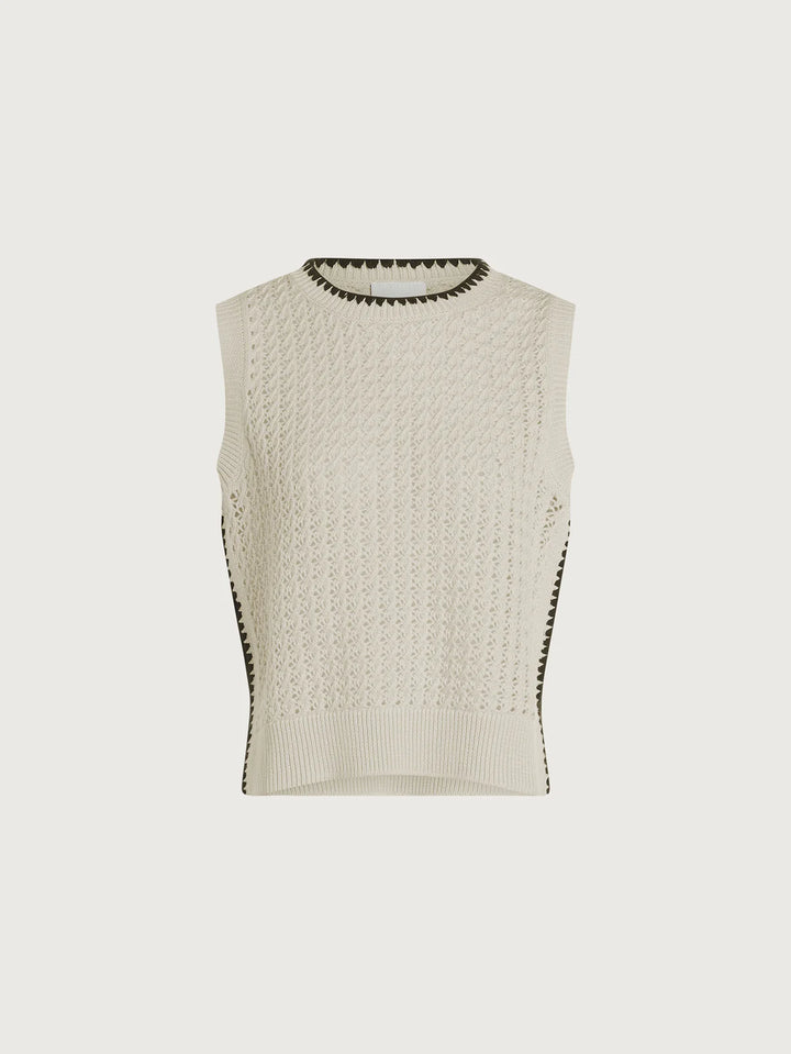 Varley Delaney Knit Vest in Birch