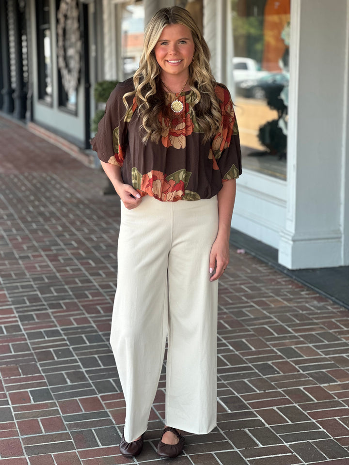 By Chance Brown Floral Top
