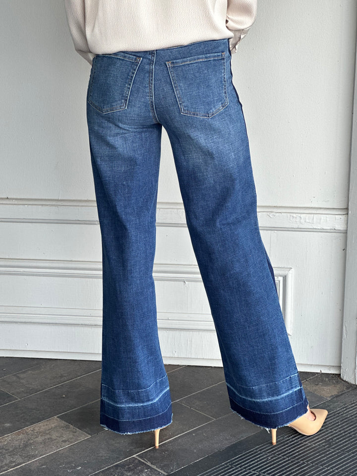 French Dressing Olivia Wide Leg Jeans in Medium Blue