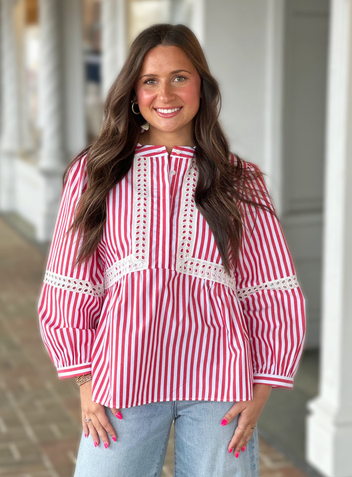 Vilagallo Jolie Raya Red Popelin Top