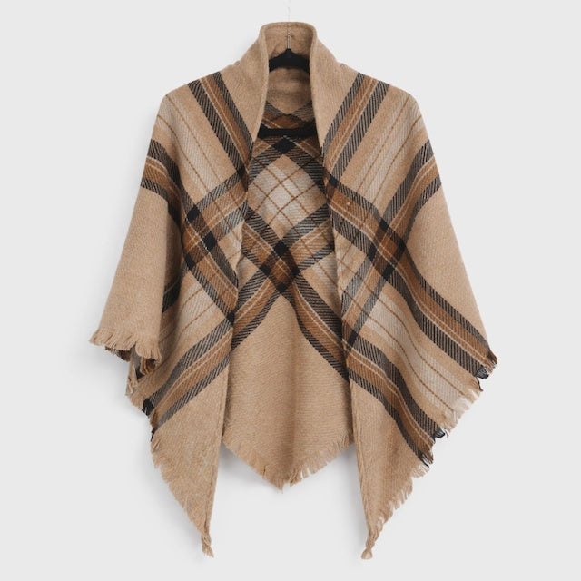 Highland Polyester/Wool Triangle Wrap in Camel