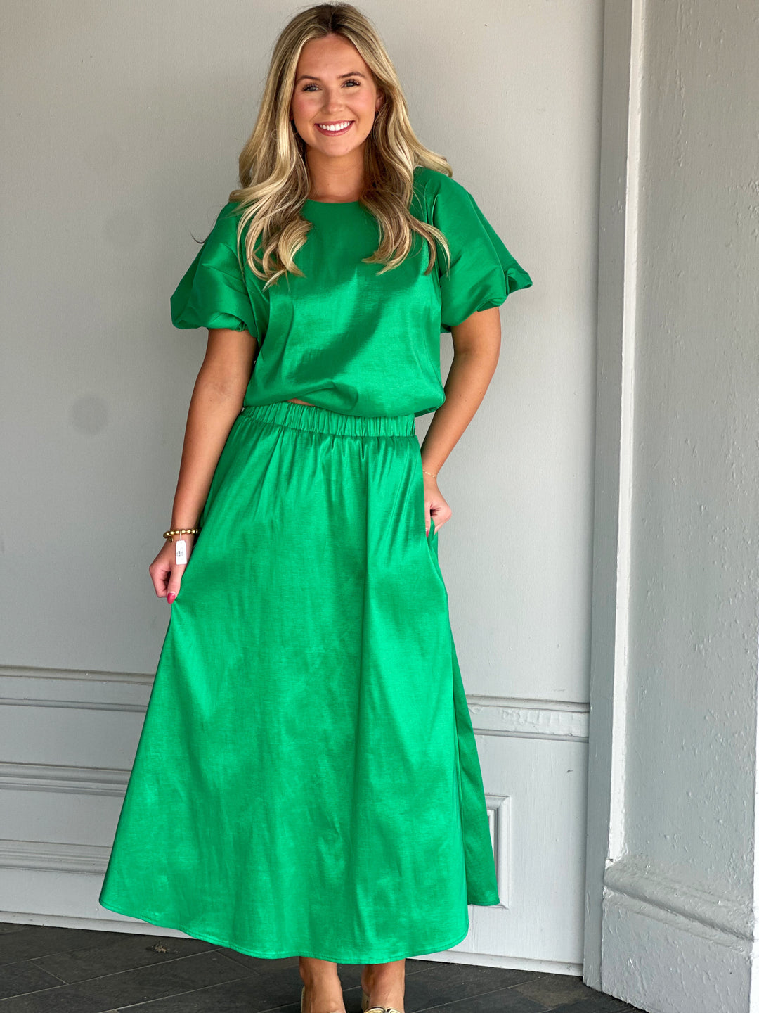 Adrienne Davina Skirt in Mardi Green