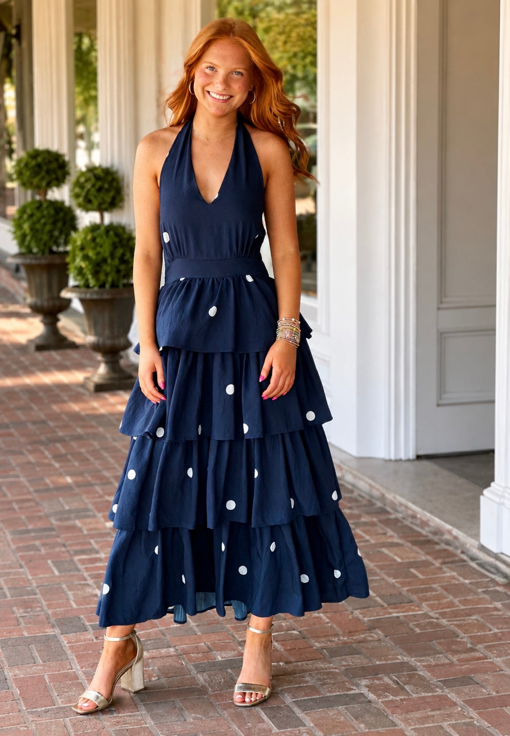 navy polka dot bridesmaid dresses Navy Polka Dot Bridesmaid Dresses