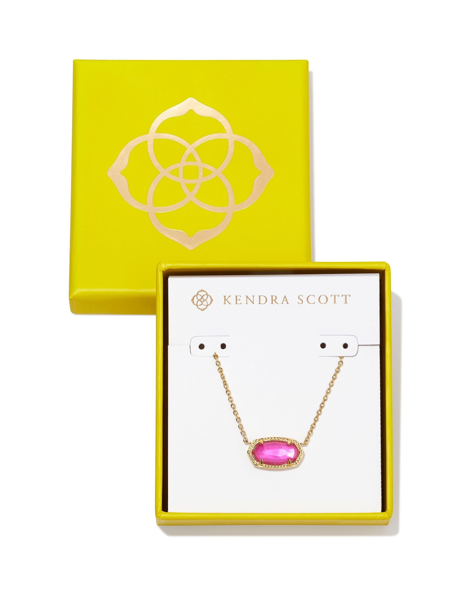 Kendra Scott Luna Pendant Necklace in Light Azalea Illusion, Gold-Plated |  REEDS Jewelers